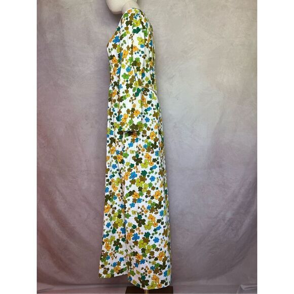1970s Flower Power Maxi Dress Day Glo - Picture 5 of 12
